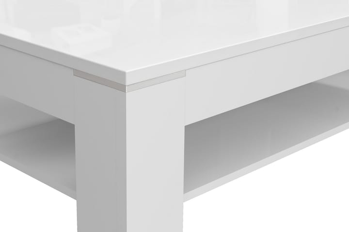 Sohvapöytä Belaugh 120 cm Säilytyksellä Hylly - Valkoinen - Huonekalut - Pöytä & ruokailuryhmä - Sohvapöytä