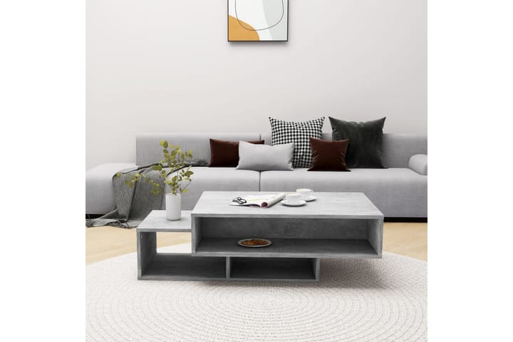 Sohvapöytä betoninharmaa 105x55x32 cm lastulevy - Harmaa - Kodintekstiilit & matot - Verhot - Sivuverho - Verho nauhakujalla