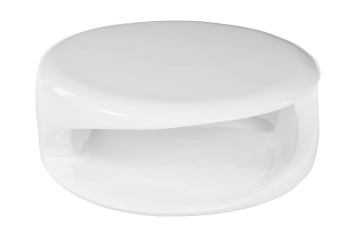 Sohvapöytä Caturano 80 cm Pyöreä Säilytyksellä Hylly - Lasikuitu/Valkoinen - Huonekalut - Pöytä & ruokailuryhmä - Sohvapöytä