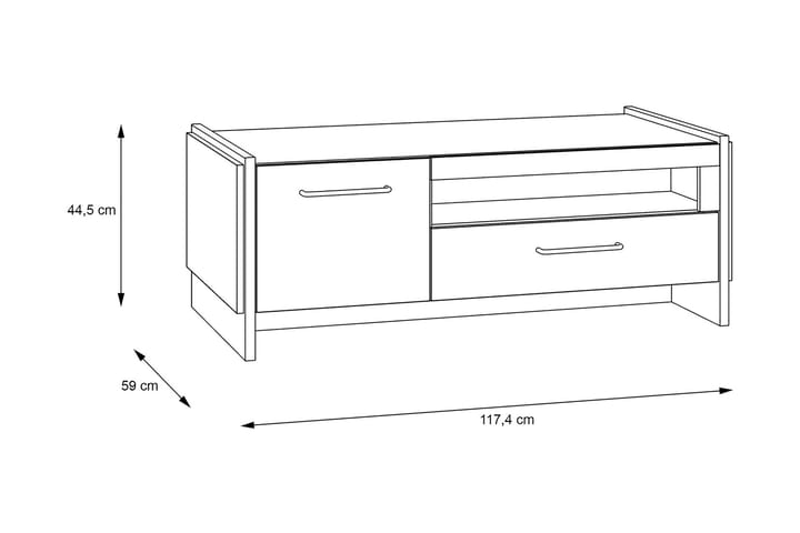 Sohvapöytä Chepelare 117 cm - Ruskea/Musta - Huonekalut - Pöytä & ruokailuryhmä - Sohvapöytä