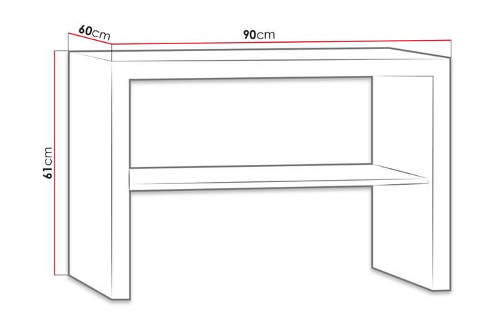 Sohvapöytä Ciborro 90 cm Säilytyksellä Hyllyt - Beige/Harmaa - Huonekalut - Pöytä & ruokailuryhmä - Sohvapöytä