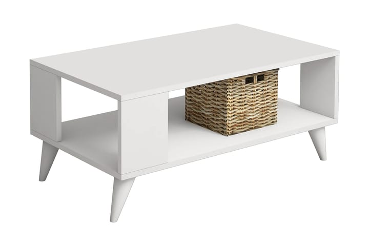 Sohvapöytä Citira 90 cm Säilytyksellä Hylly - Valkoinen - Huonekalut - Pöytä & ruokailuryhmä - Sohvapöytä
