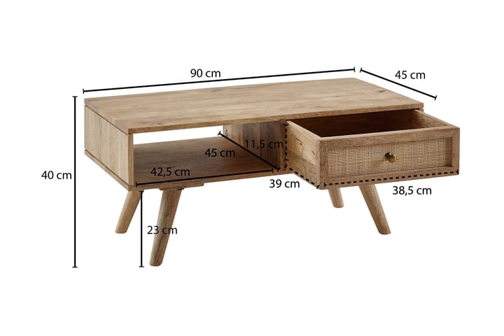 Sohvapöytä Clanton 45 cm - Huonekalut - Pöydät & ruokailuryhmät - Sohvapöytä