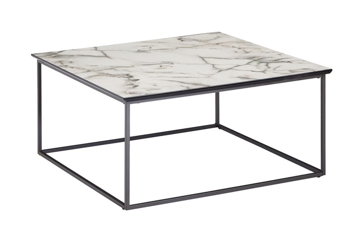 Sohvapöytä Clanton 80 cm Marmorikuvio - Valkoinen/Musta - Huonekalut - Pöytä & ruokailuryhmä - Sohvapöytä
