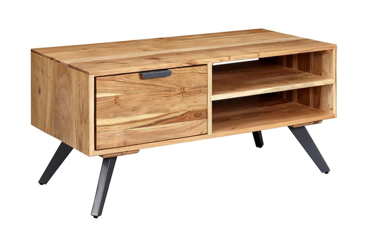 Sohvapöytä Clanton 95 cm Säilytyksellä Laatikko+2 hyllyä - Ruskea/Musta - Huonekalut - Pöydät & ruokailuryhmät - Sohvapöytä