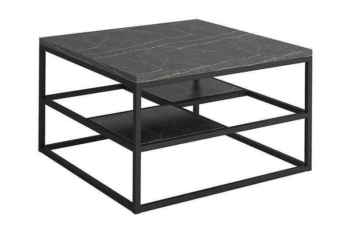 Sohvapöytä Cleeve 70 cm Säilytyksellä Hylly Marmorikuvio - Musta - Huonekalut - Pöydät & ruokailuryhmät - Sohvapöytä