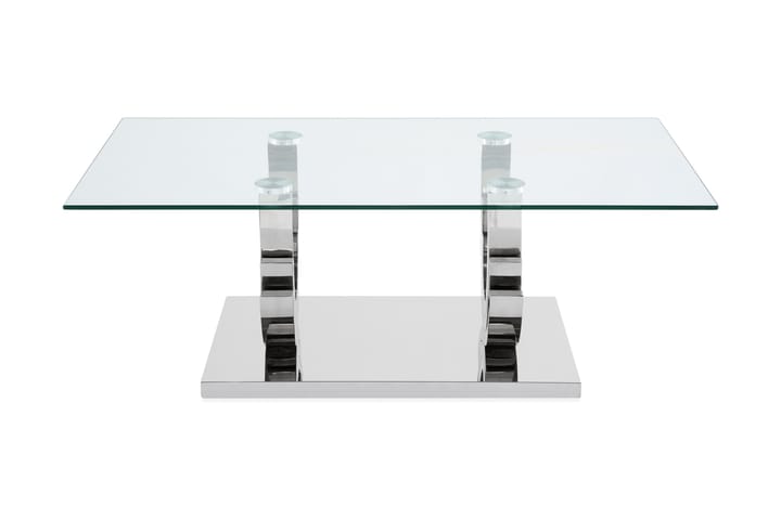 Sohvapöytä Climent 130 cm - Ruostumaton Teräs/Lasi - Huonekalut - Pöytä & ruokailuryhmä - Sohvapöytä