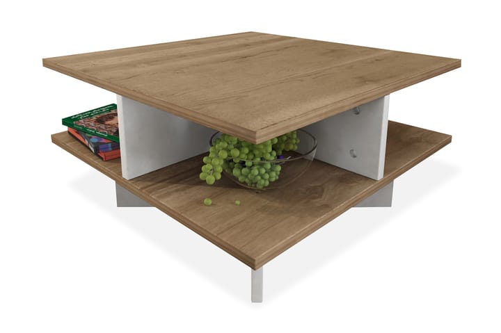 Sohvapöytä Clora 60 cm - Pähkinänruskea/Valkoinen - Huonekalut - Pöytä & ruokailuryhmä - Sohvapöytä