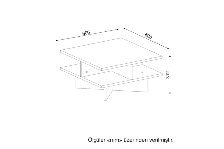 Sohvapöytä Clora 60 cm - Pähkinänruskea/Valkoinen - Huonekalut - Pöydät & ruokailuryhmät - Sohvapöytä