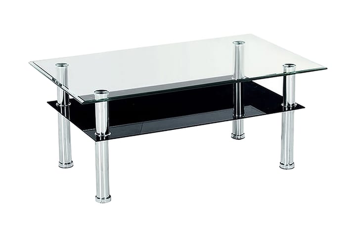 Sohvapöytä Contera 104 cm Säilytyksellä Hylly - Lasi/Musta - Huonekalut - Pöytä & ruokailuryhmä - Sohvapöytä