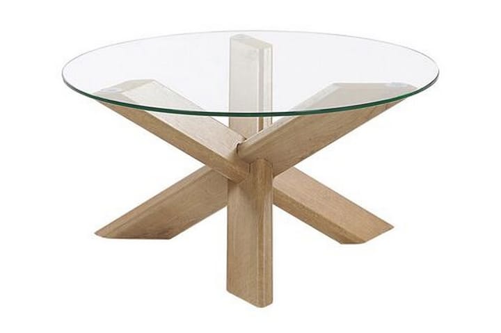 Sohvapöytä Corrow 70 cm - Lasi/Vaalea puu - Huonekalut - Pöydät & ruokailuryhmät - Sohvapöytä