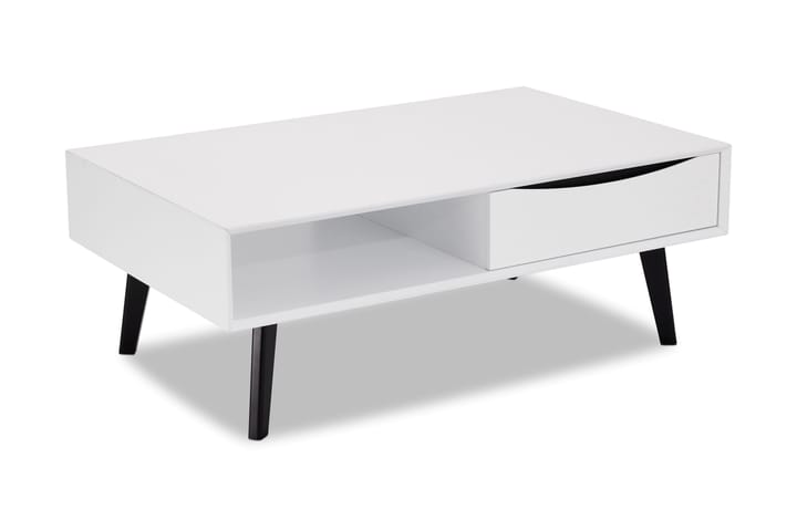 Sohvapöytä Crail 120 cm Säilytyksellä Hylly+Laatikko - Valkoinen - Huonekalut - Pöytä & ruokailuryhmä - Sohvapöytä
