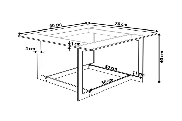 Sohvapöytä Crystal 80 cm - Huonekalut - Pöydät & ruokailuryhmät - Sohvapöytä