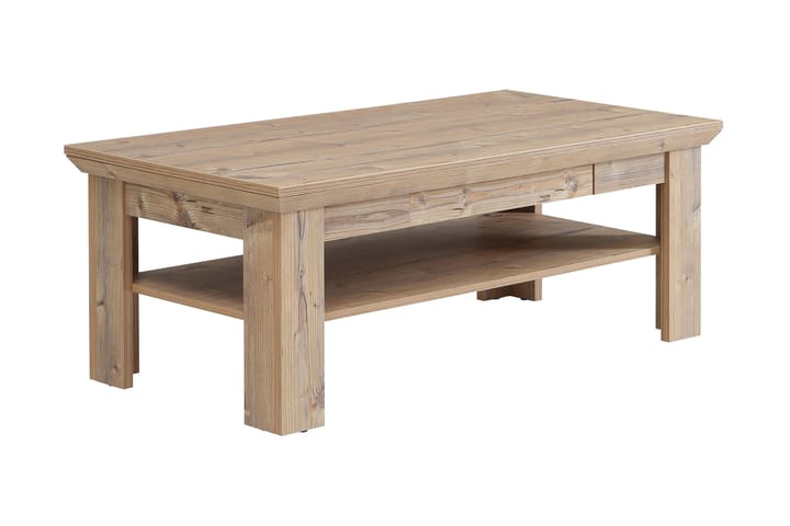 Sohvapöytä Deutch 120 cm Säilytyksellä Hylly+Laatikko - Ruskea - Huonekalut - Pöytä & ruokailuryhmä - Sohvapöytä