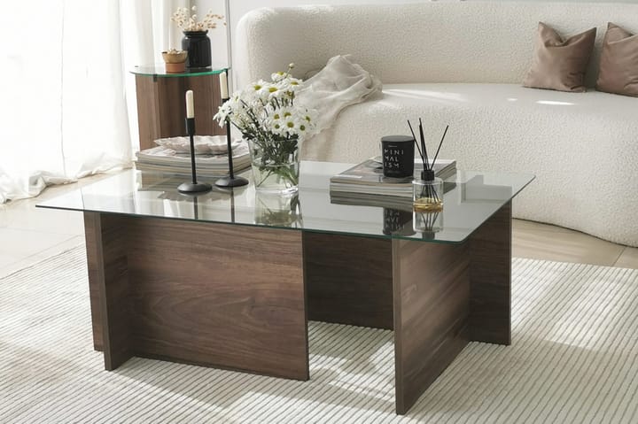 Sohvapöytä Dimants 105x40x105 cm - Ruskea - Huonekalut - Pöytä & ruokailuryhmä - Sohvapöytä