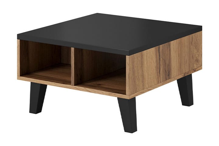 Sohvapöytä Dudley 60 cm Säilytyksellä Hyllyt - Luonnonväri/Musta - Huonekalut - Pöytä & ruokailuryhmä - Sohvapöytä