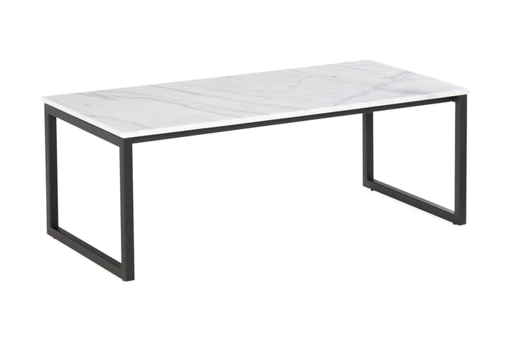 Sohvapöytä Edmund 120 cm Marmori - Valkoinen/Musta - Huonekalut - Pöydät & ruokailuryhmät - Sohvapöytä