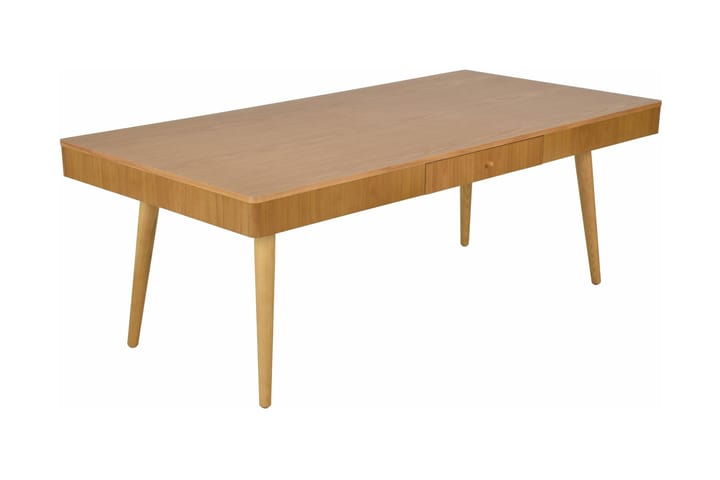 Sohvapöytä Fabel 130 cm Säilytyksellä Laatikko - Massiivitammi/Ruskea - Huonekalut - Pöydät & ruokailuryhmät - Sohvapöytä