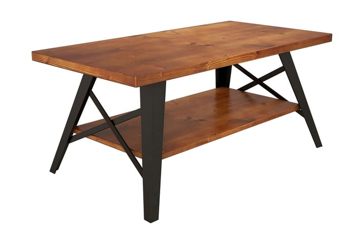 Sohvapöytä Fatimah 98 cm Säilytyksellä Hylly - Pähkinänruskea - Huonekalut - Pöytä & ruokailuryhmä - Sohvapöytä
