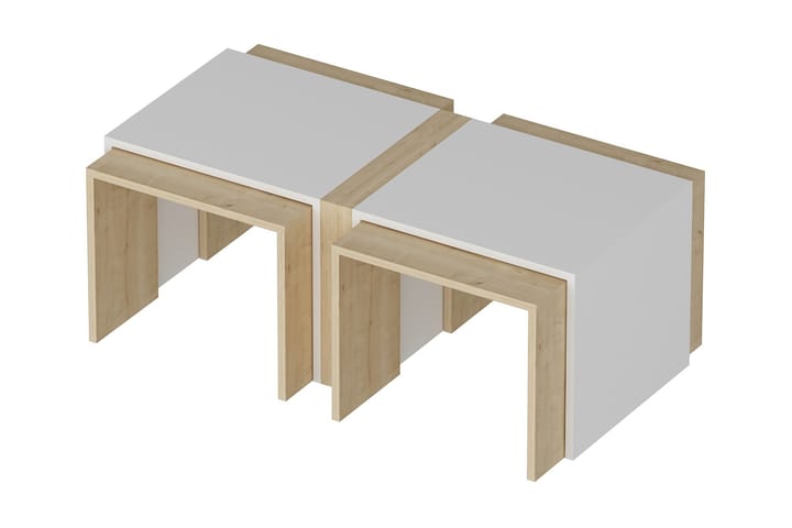 Sohvapöytä Fuapau 90 cm - Tammenväri/Valkoinen - Huonekalut - Pöytä & ruokailuryhmä - Sohvapöytä