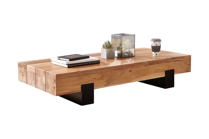 Sohvapöytä Fuks 130 cm - Akaasia/Ruskea/Musta - Huonekalut - Pöytä & ruokailuryhmä - Sohvapöytä