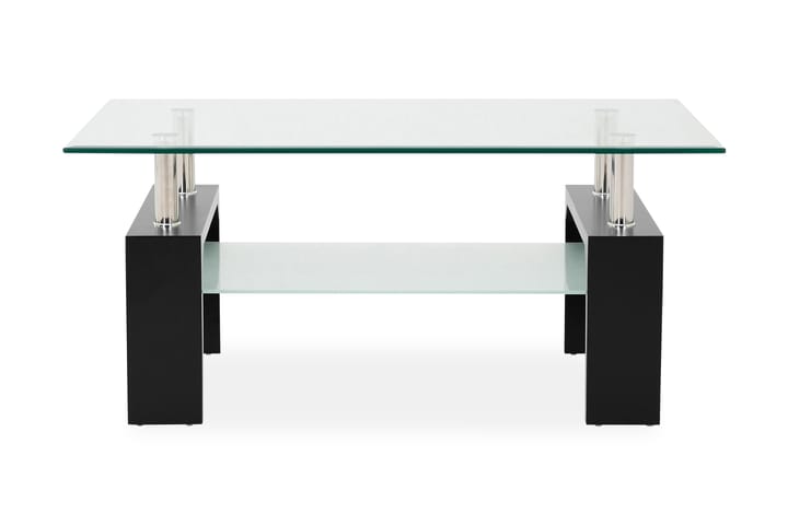 Sohvapöytä Gantu 100 cm Säilytyksellä Hylly - Lasi/Musta/Kromi - Huonekalut - Pöytä & ruokailuryhmä - Sohvapöytä