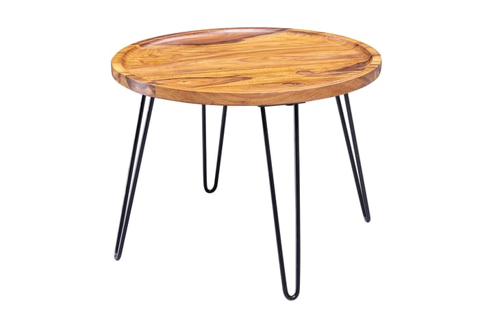 Sohvapöytä Giandelone 60 cm Pyöreä - Massiivi Puu/Musta - Huonekalut - Pöytä & ruokailuryhmä - Sohvapöytä