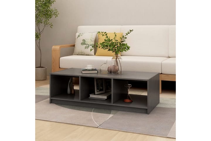 Sohvapöytä harmaa 110x50x34 cm täysi mänty - Harmaa - Huonekalut - Pöydät & ruokailuryhmät - Sohvapöytä