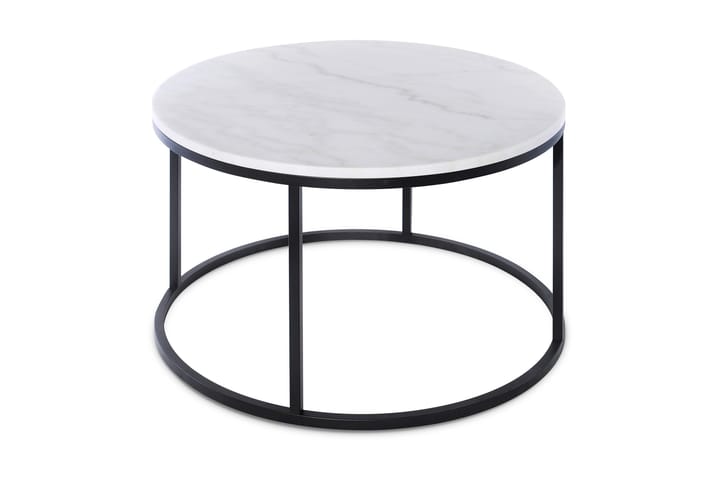 Sohvapöytä Harrow 85 cm Pyöreä Marmori - Valkoinen/Musta - Huonekalut - Pöytä & ruokailuryhmä - Marmoripöydät