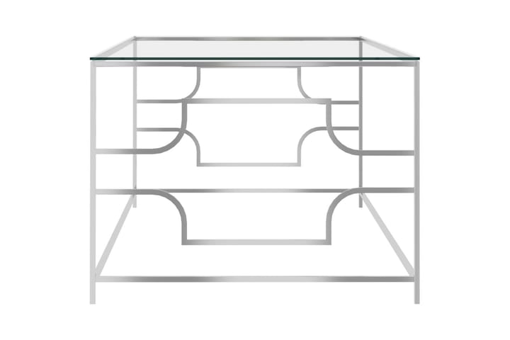 Sohvapöytä hopea 120x60x45 cm ruostumaton teräs ja lasi - Hopea - Huonekalut - Pöydät & ruokailuryhmät - Sohvapöytä