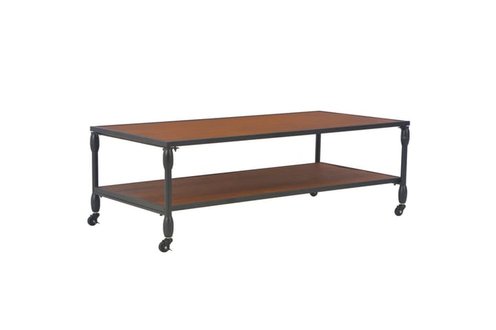 Sohvapöytä hyllyllä 120x60x40 cm täysi kuusi - Ruskea - Huonekalut - Pöytä & ruokailuryhmä - Sohvapöytä