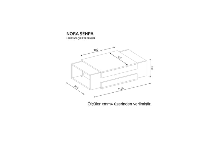 Sohvapöytä Joshua 110 cm - Valkoinen/Pähkinänruskea - Huonekalut - Pöydät & ruokailuryhmät - Sohvapöytä