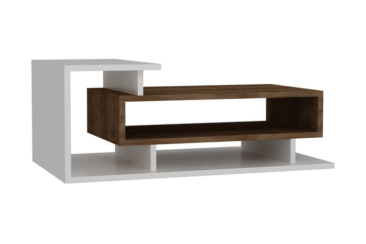 Sohvapöytä Joshua 90 cm - Valkoinen/Pähkinänruskea - Huonekalut - Pöydät & ruokailuryhmät - Sohvapöytä