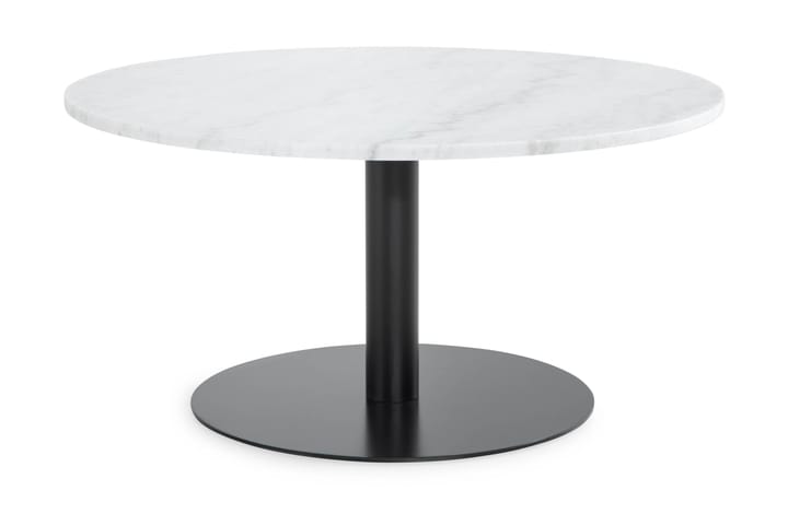 Sohvapöytä Justine 90 cm Pyöreä Marmori - Valkoinen/Musta - Huonekalut - Pöytä & ruokailuryhmä - Sohvapöytä