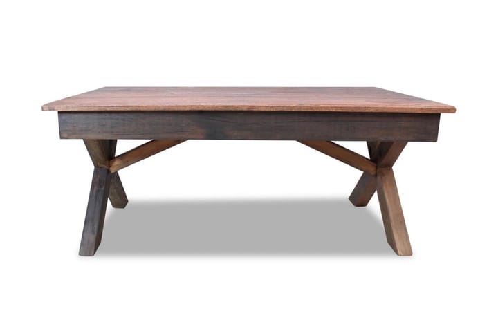 Sohvapöytä kiinteä kierrätetty puu 110x60x45 cm - Ruskea - Huonekalut - Pöytä & ruokailuryhmä - Sohvapöytä
