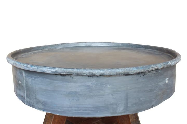 Sohvapöytä kiinteä kierrätetty puu 60x45 cm hopea - Harmaa - Huonekalut - Pöytä & ruokailuryhmä - Sohvapöytä