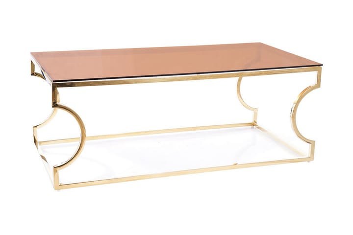 Sohvapöytä Kitsuki 120 cm - Lasi/Amber/Kulta - Huonekalut - Pöytä & ruokailuryhmä - Sohvapöytä