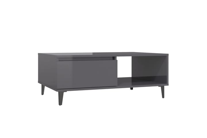 Sohvapöytä korkeakiilto harmaa 90x60x35 cm lastulevy - Harmaa - Huonekalut - Pöytä & ruokailuryhmä - Sohvapöytä