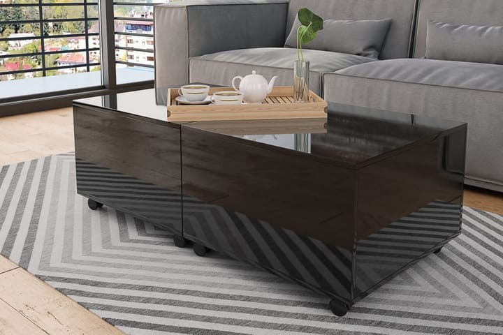 Sohvapöytä korkeakiilto musta 120x60x35 cm - Musta - Sisustustuotteet - Tilanjakajat & sermit