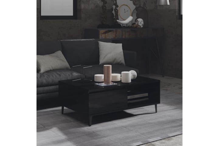 Sohvapöytä korkeakiilto musta 90x60x35 cm lastulevy - Musta - Huonekalut - Pöytä & ruokailuryhmä - Sohvapöytä
