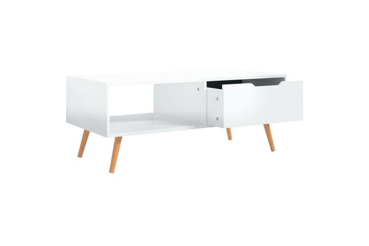 Sohvapöytä korkeakiilto valkoinen 100x49,5x43 cm lastulevy - Valkoinen - Huonekalut - Pöytä & ruokailuryhmä - Sohvapöytä