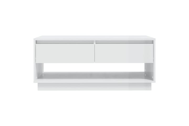 Sohvapöytä korkeakiilto valkoinen 102,5x55x44 cm lastulevy - Valkoinen - Huonekalut - Pöytä & ruokailuryhmä - Sohvapöytä