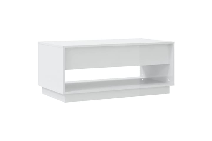 Sohvapöytä korkeakiilto valkoinen 102,5x55x44 cm lastulevy - Valkoinen - Huonekalut - Pöydät & ruokailuryhmät - Sohvapöytä