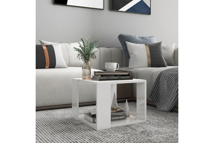 Sohvapöytä korkeakiilto valkoinen 40x40x30 cm lastulevy - Kodintekstiilit - Matot - Moderni matto - Kuviollinen matto