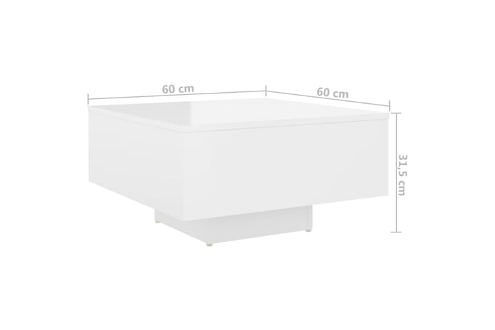 Sohvapöytä korkeakiilto valkoinen 60x60x31,5 cm lastulevy - Huonekalut - Pöytä & ruokailuryhmä - Sohvapöytä