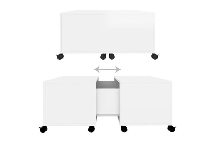 Sohvapöytä korkeakiilto valkoinen 75x75x38 cm lastulevy - Huonekalut - Pöydät & ruokailuryhmät - Sohvapöytä