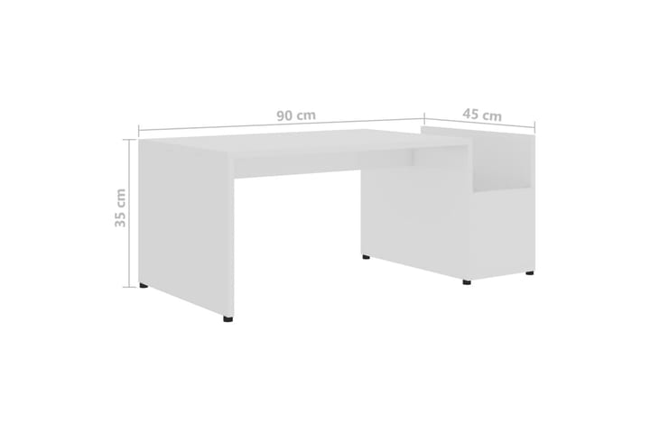 Sohvapöytä korkeakiilto valkoinen 90x45x35 cm lastulevy - Valkoinen - Huonekalut - Pöydät & ruokailuryhmät - Sohvapöytä