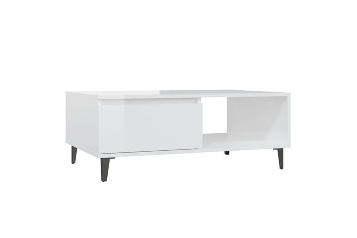 Sohvapöytä korkeakiilto valkoinen 90x60x42 cm lastulevy - Valkoinen - Huonekalut - Pöydät & ruokailuryhmät - Sohvapöytä