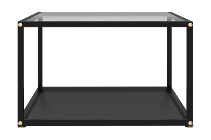 Sohvapöytä läpinäkyvä ja musta 60x60x35 cm karkaistu lasi - Läpinäkyvä - Huonekalut - Pöytä & ruokailuryhmä - Sohvapöytä