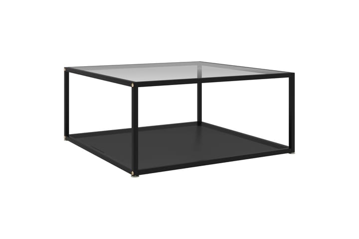Sohvapöytä läpinäkyvä ja musta 80x80x35 cm karkaistu lasi - Läpinäkyvä - Huonekalut - Pöydät & ruokailuryhmät - Sohvapöytä